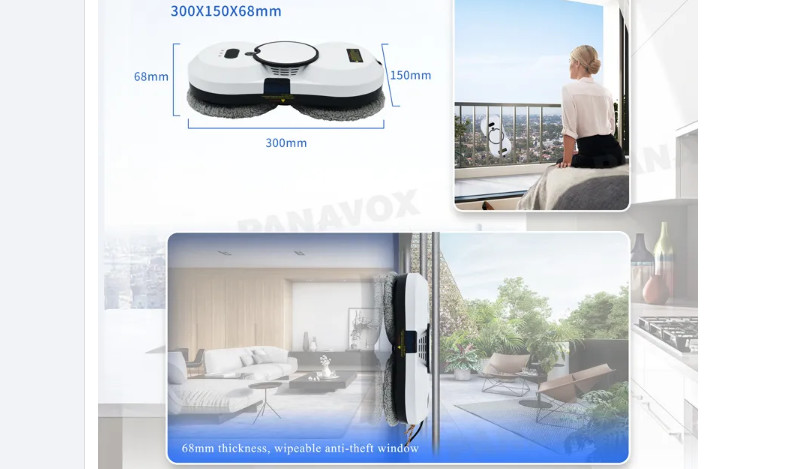 OEM Premium Robot Window Cleaner With Ultra Strong Suction Power 30 * 15 * 10 Cm