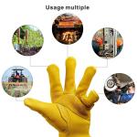 100% Genuine Cowhide Pasted Cuff Driver Split Leather Work Gloves Anti Smash