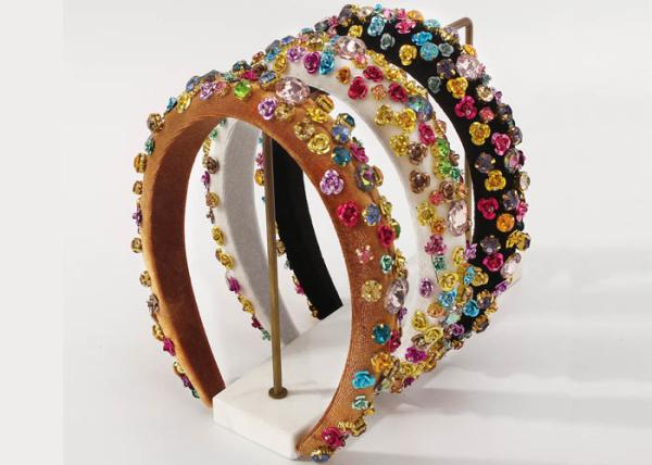 New fashion Baroque style headbands diamond crystal flower girls sponge