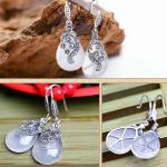Retro Jewelry Thai 925 Silver with Marcasite White Opal Earrings(LR1036WHITE)