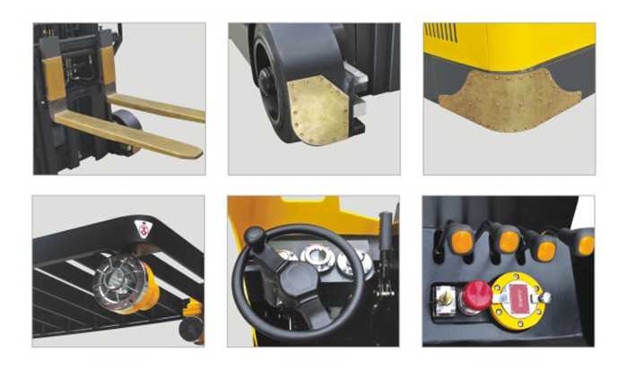 Low Noise Electric Counterbalance Forklift With Double Electric Controller Free Pollution