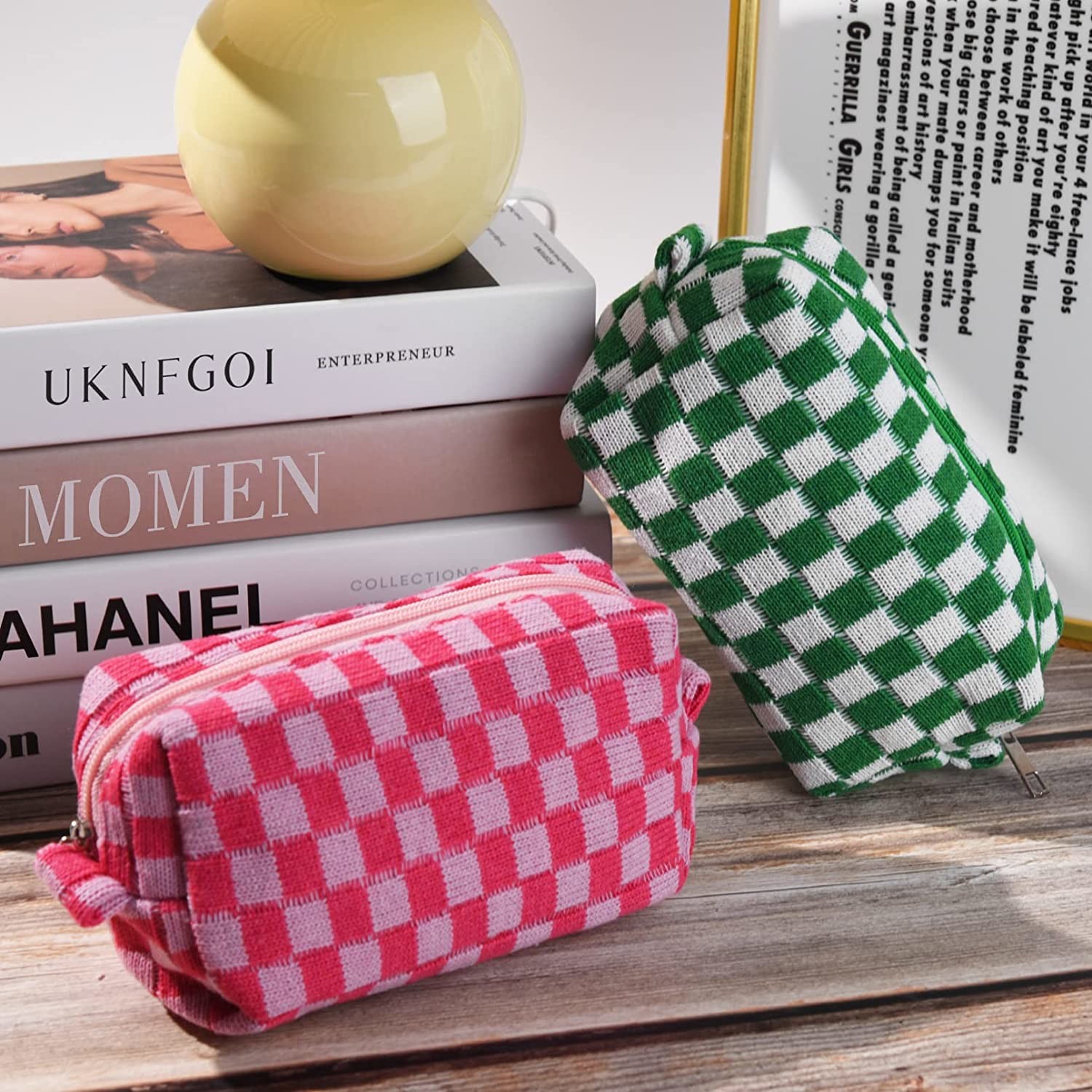 Shockproof Makeup bag Makeup bag Pink Green Makeup Bag Travel Toiletry Bag Organizer Bag Cute Makeup Brush Organizer
