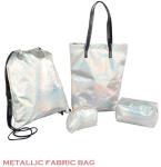 handbag metallic fabrics gold shinning travel outdoor folding bag woman fashion