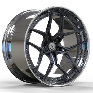 Wholesale 2 Piece 21 Size Barrel Polished Center Gun Metal Forged Rims Deep Dish Wheels For 488 from china suppliers