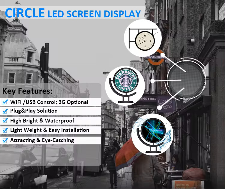 Double-face Outdoor Round LED Display P4 outdoor circle led sign