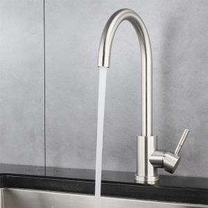 Wholesale Lead Free Silver Stainless Steel Kitchen Faucet Corrosion Acid Resistance from china suppliers