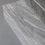 Non Slip Stairs Glazed Tiles Light Gray Marble Look Design Staircase Tiles