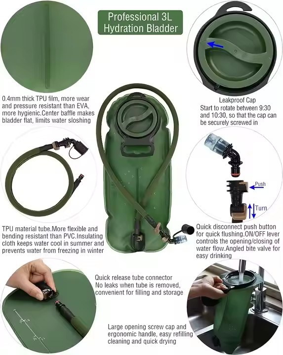 3L Tactical Molle Backpack For Cycling Hiking Running Mountaineering Water Storage Bag