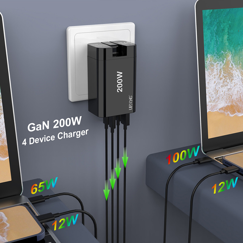 PD 100W GaN USB C Wall Charger 4-Port PPS 65W 45W QC5 Super Fast Charging Adapter