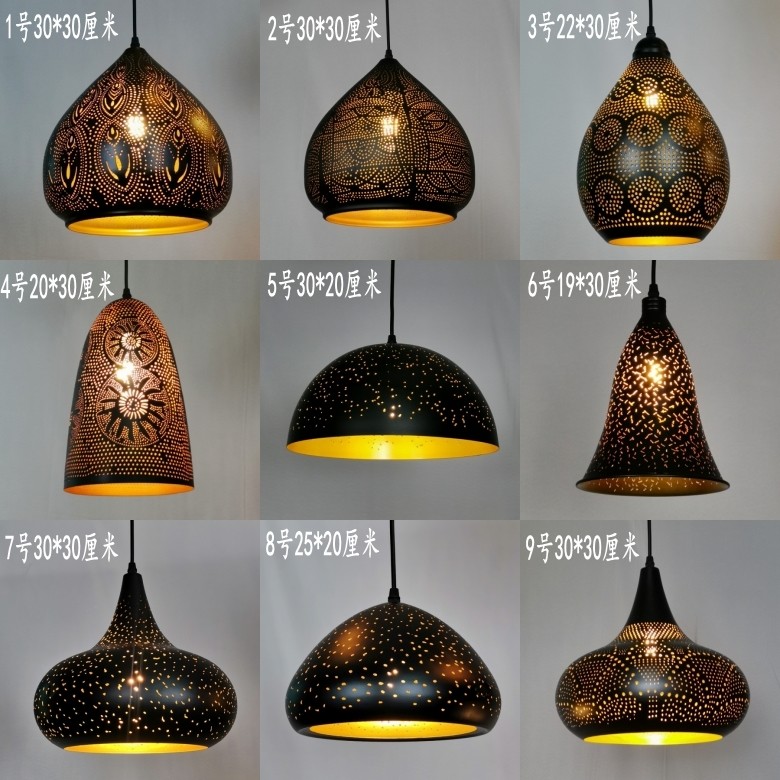 Southeast Asian Retro Vintage Hand Carved Pendant Lights for Living Room Lampshade Pendant light(WH-DC-46)