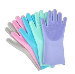 Wholesale Silicone Reusable Rubber Dishwashing Mitten For Household Bathroom Pet Bathing Cars Fruit from china suppliers