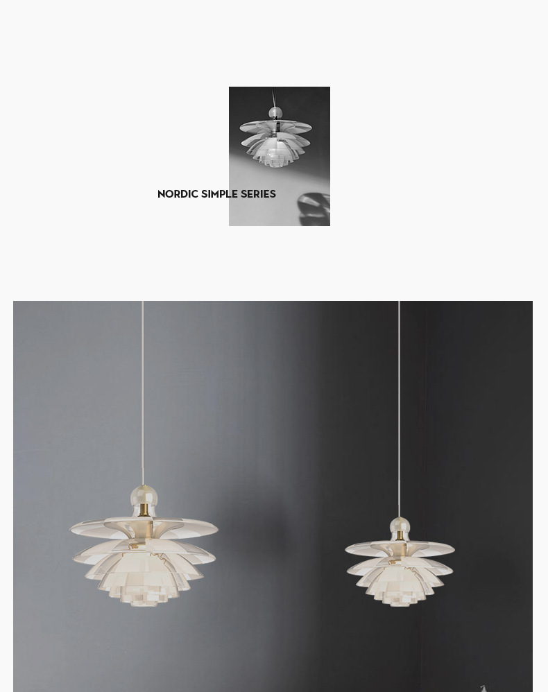 Denmark Designer Glass Pine Cones Pendant Light Modern Acrylic Hanging Lamps(WH-GP-179)