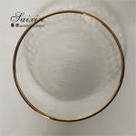 Transparent Gold Beaded Rim Charger Plate Round Flat Glass