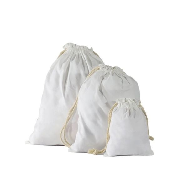 Logo Printing Sublimation Canvas Bags Storage Sublimation Drawstring Bag Dustproof