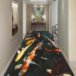 3D floor painting, three-dimensional entrance, long square living room carpet,