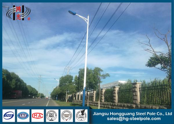 Single Arm Galvanized Tapered Outdoor Light Poles Q235 Height 8m Weather