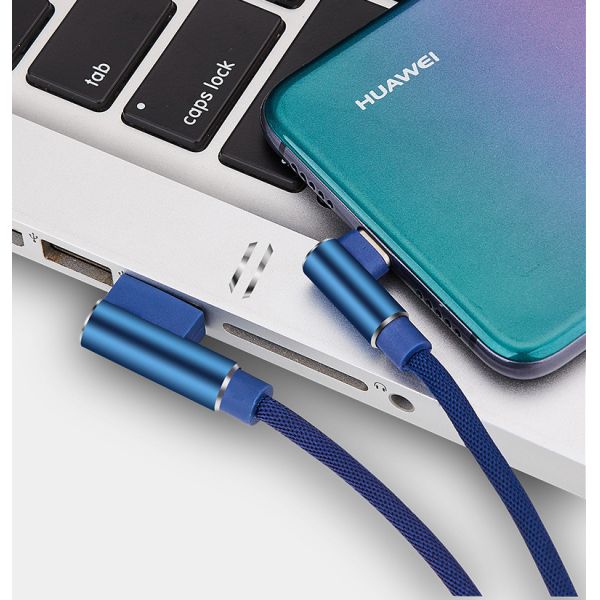 2.4A Fast Charge Mobile Phone Cables 1m Fiber Material Bent Adapter Game Partner