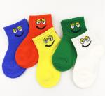 Smile Face Kids Colorful Socks / Kids Fashion Socks Knitted Snagging Resistance