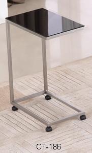 Wholesale Stainless Steel Glass Side Table High Stability Movable With Casters CT-186 from china suppliers