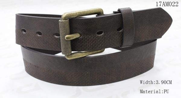 3.90cm Width Zinc Alloy Buckle Male Leather Belts , Special Patterns Mens Brown