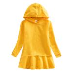 Children'S Dress Clothing Girls Custom Cotton Dress Kids Hooded Sweater Dress