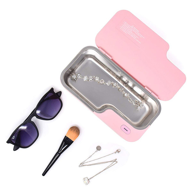 Stainless Steel Eyeglass Ultrasonic Cleaner DC 12V Portable Home Use