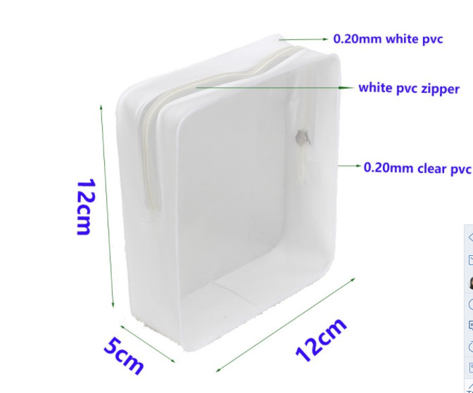 Lady Clear Clear Vinyl Tote Bags , Recyclable Soft Small Clear Makeup Bag