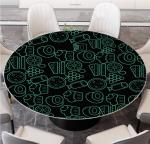 Screen Printing Round Tempered Glass Coffee Table 6mm-12mm Thickness