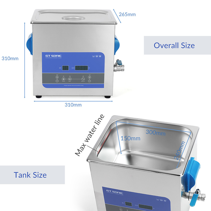 Single Frequency Ultrasonic Cleaner 2L-27L Sonicator For Lab Medical Instruments