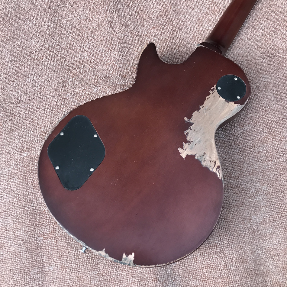 New high quality relic standard LP electric guitar, Tobacco burst, Tune-o-Matic bridge relic electric guitar
