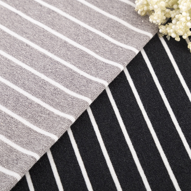 Breathable And Environmental Friendly Elastic Striped Knit Fabric For Casual