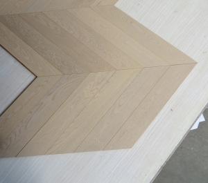 Wholesale White Stained Oak Chevron Engineered Wood Flooring, Premium Grade from china suppliers