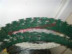 Green Painted Razor Barbed Tape Anti Climbing Weather Resistant Durable