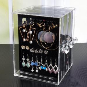 Wholesale Acrylic Jewelry Storage Box Earring Display Stand Organizer Holder with 3 Vertical Drawer from china suppliers
