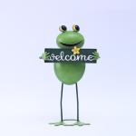 Durable Animal Garden Ornament Anthropomorphic Metal Frog Yard Art