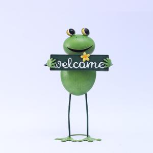 Wholesale Durable Animal Garden Ornament Anthropomorphic Metal Frog Yard Art from china suppliers