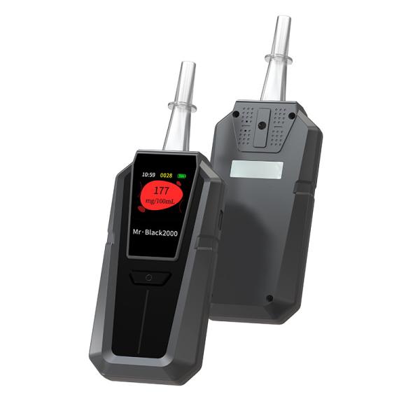 Dark Gray Alcohol Breathalyzer Tester Machine 100 Storage For Lung Alcohol