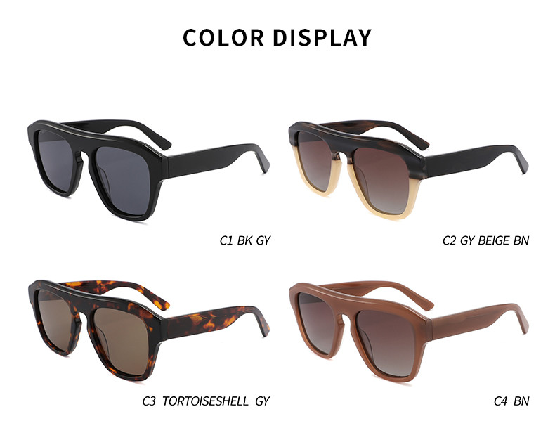Unisex Thick Oversized Polarized Acetate Sunglasses Acetate Eyewear Frames
