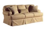 Contemporary Khaki Color 3 Seater Fabric Sofa High Density Sponge Cushion For