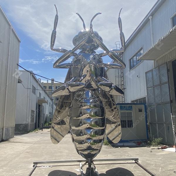 Polished Stainless Steel Artists Bee Sculpture 4.8m Height