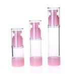 Pink Color Normally Used Plastic 50ml Airless Pump Bottle For Cosmetic Personal