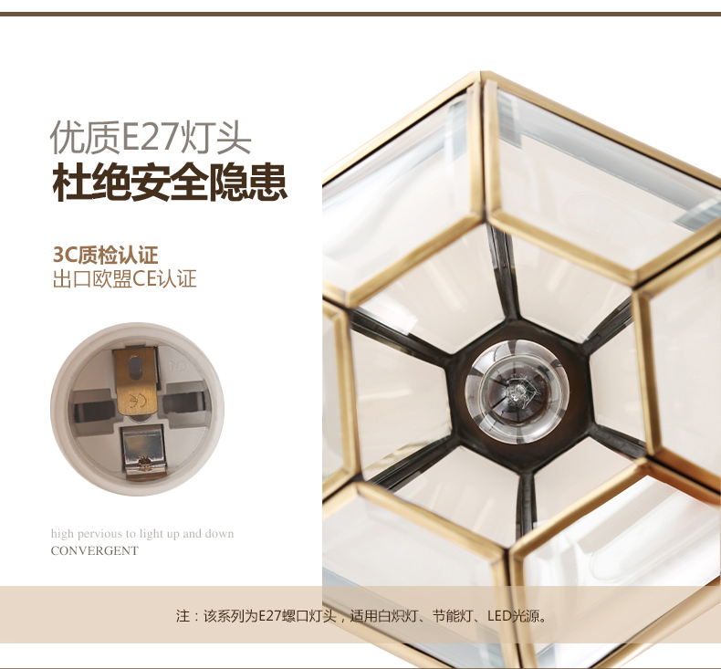 Europe Lustre Copper Led Pendant Chandeliers Lamp Glass Corridor Led Chandelier(WH-CI-140)