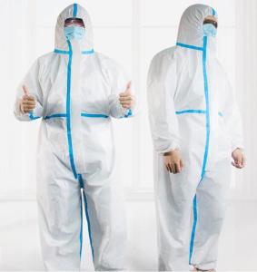 Wholesale Non Woven Breathable Disposable Coveralls , Anti Virus Waterproof Isolation Gown from china suppliers