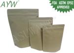 Eco Friendly Soil Color Kraft Paper Zipper Bags Packing For Dried Fruit / Nuts