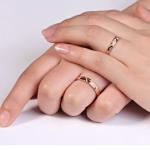 18K Rose Gold Daimonds Lovers Wedding Ring for Women and Men (GDR013)