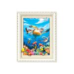 Home Decoration 3D Lenticular Printing Service 12x16 Inch Framed Dolphin Picture