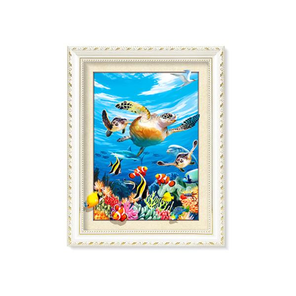 Home Decoration 3D Lenticular Printing Service 12x16 Inch Framed Dolphin Picture