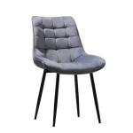 Grey Blue Pink Upholstered Dining Chairs Metal Legs For Restaurant