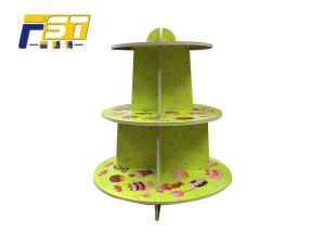 Wholesale Custom Size Birthday Cardboard Cake Display , Cardboard Cup Cake Stands With 3 Shelves from china suppliers