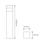 IP65 12-20W LED Bollard Lights 600-1000LM 60x360° Beam Angle 600mm and 900mm